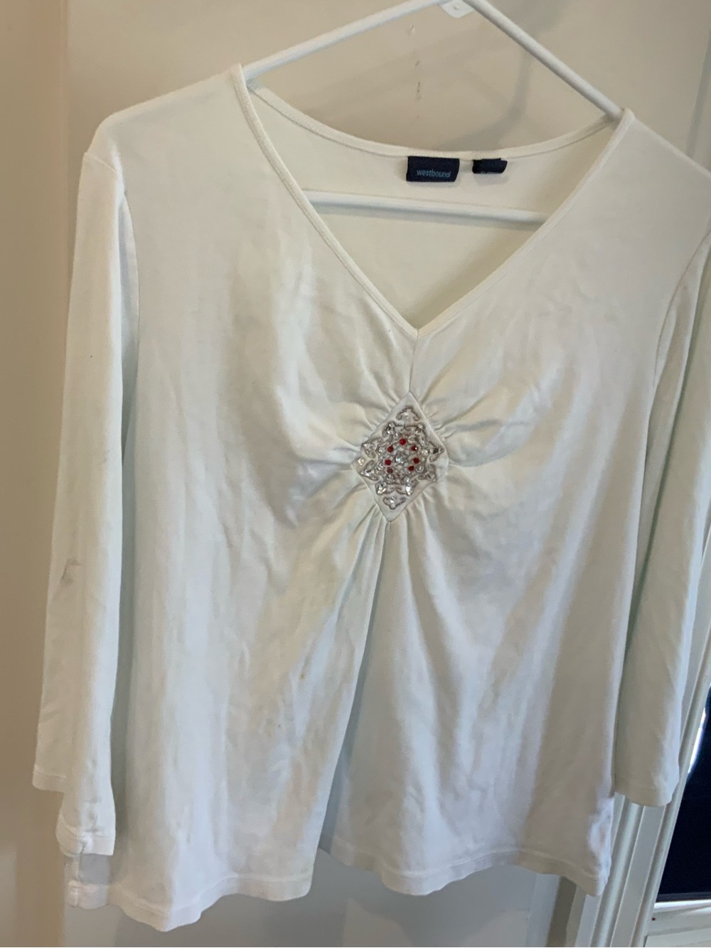 Westbound womens XL top white. SKU 3160